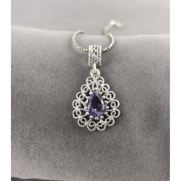 925 Sterling Silver Turkish Filigree Necklace for Women, NEW,HandmadeGift - Picture 4 of 6